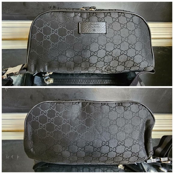 GUCCI Nylon Monogram Fanny Pack Belt Bag Black - Picture 9 of 11